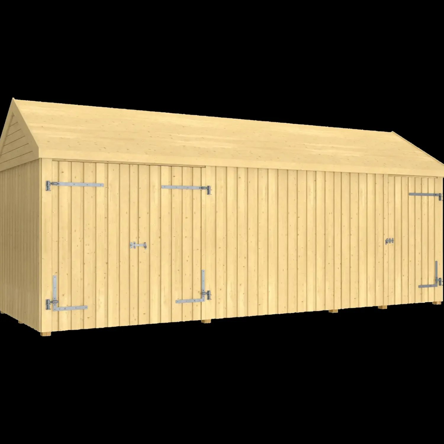 Plus Redskabsskure I Træ^Classic Multi Havehus 14,5 m² 3 moduler m/enkelt og dobbeltdør