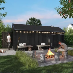 Plus Redskabsskure I Træ^Classic Multi Havehus 14,5 m² 3 moduler m/enkelt og dobbeltdør