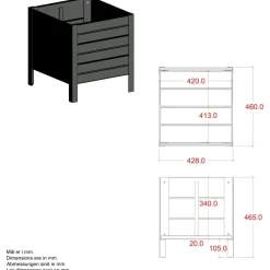 Plus Plantekasser^Classic Plantekasse m/stålgavle 46 cm