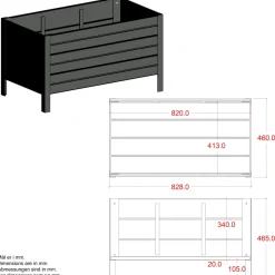 Outlet Plus Classic Plantekasse m/stålgavle  83 cm