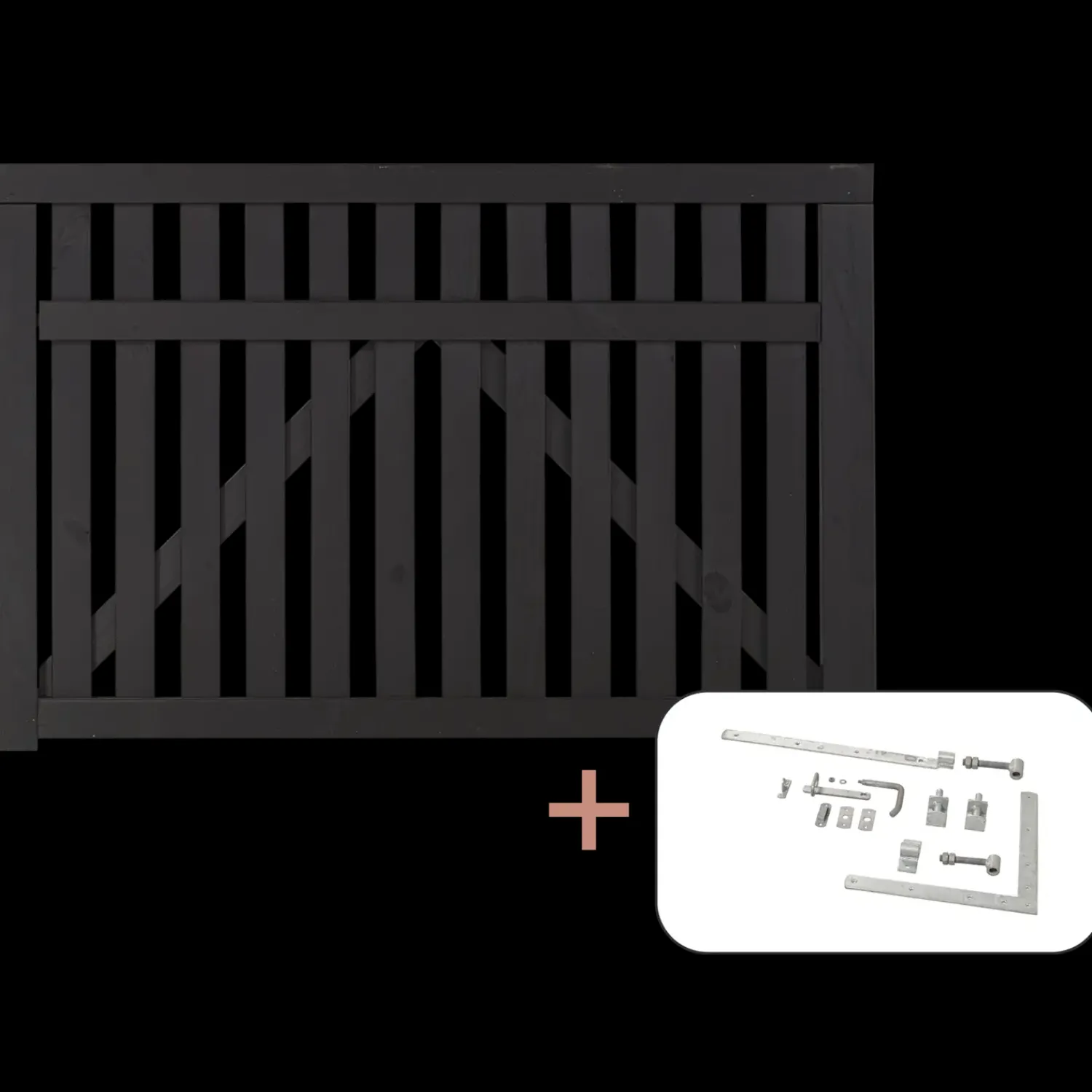 Discount Plus Country bred låge inkl. beslag 150x98 cm sort