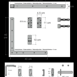 Discount Plus Country bred låge inkl. beslag 150x98 cm sort