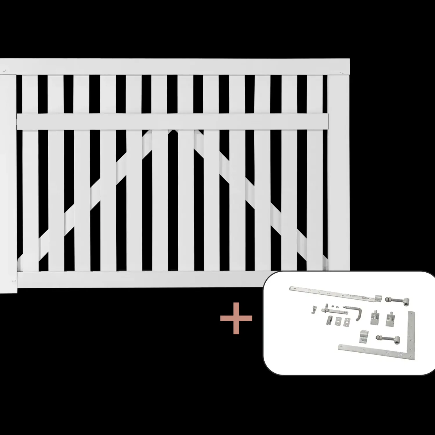 Plus Havelåger^Country bred låge inkl. beslag 150x98 cm hvid