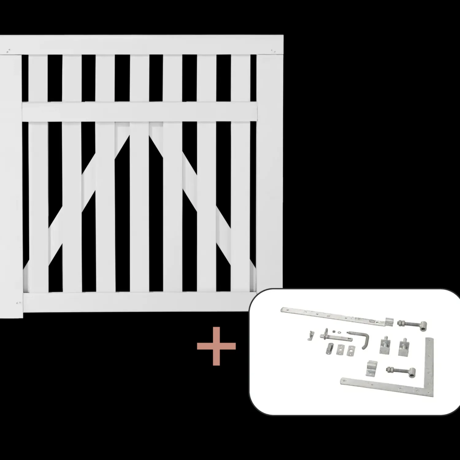 Plus Havelåger^Country enkeltlåge inkl. beslag 100x98 cm hvid