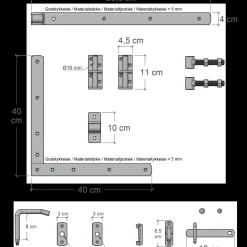 Plus Havelåger^Country enkeltlåge inkl. beslag 100x98 cm hvid