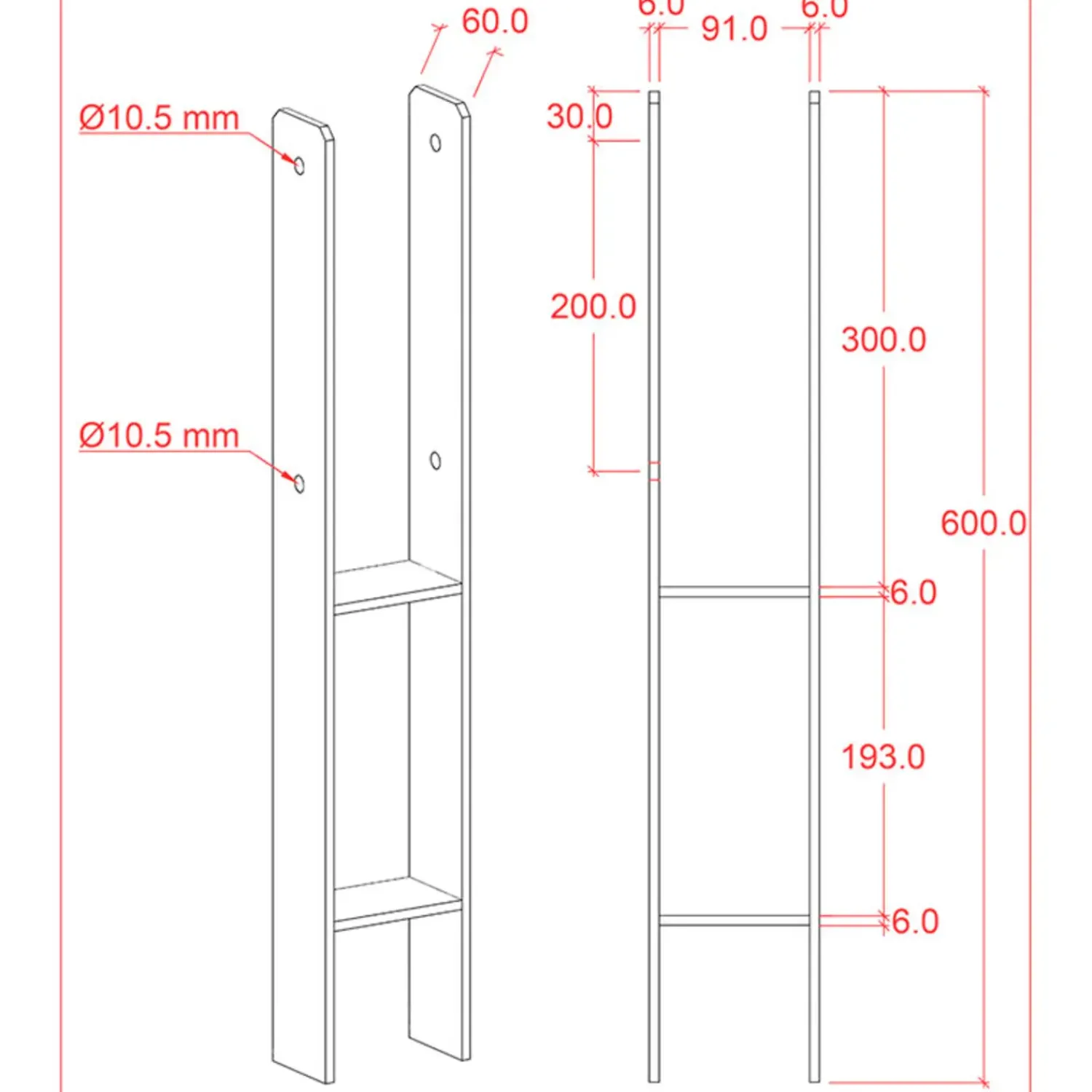 Online Plus Country hegn 149x96 cm hvid