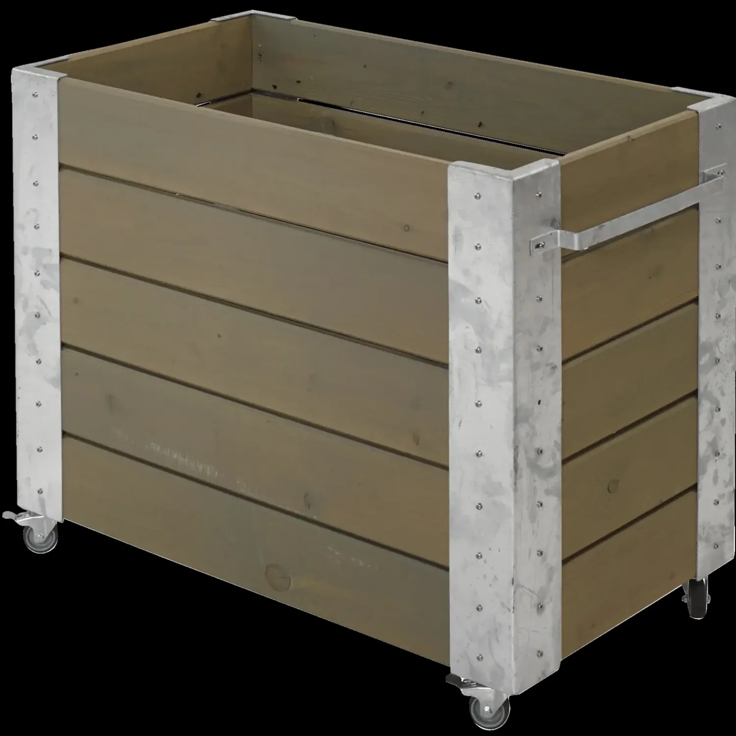 Best Plus Cubic blomsterkasse med hjul 87x50x45 cm gråbrun