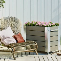 Best Plus Cubic blomsterkasse med hjul 87x50x45 cm gråbrun