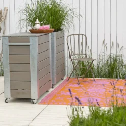 Best Plus Cubic blomsterkasse med hjul 87x50x45 cm gråbrun