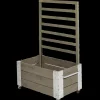 Best Plus Cubic blomsterkasse med espalier og hjul 87x50x130 cm gråbrun