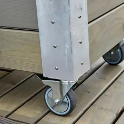 Best Plus Cubic blomsterkasse med espalier og hjul 87x50x130 cm gråbrun