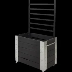 Clearance Plus Cubic blomsterkasse med espalier og hjul 87x50x130 cm sort