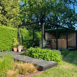 Plus Tilbehør Til Hegn^Cubic hjørnebeslag t/stolpe dobbelt sort