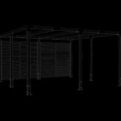 Plus Pergolaer Og Markiser^Cubic Pergola 3 moduler med tokyo hegn sort