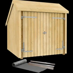 Redskabsskure I Træ^Plus cykelskur 5,7 m² 1 modul med dobbeltdør
