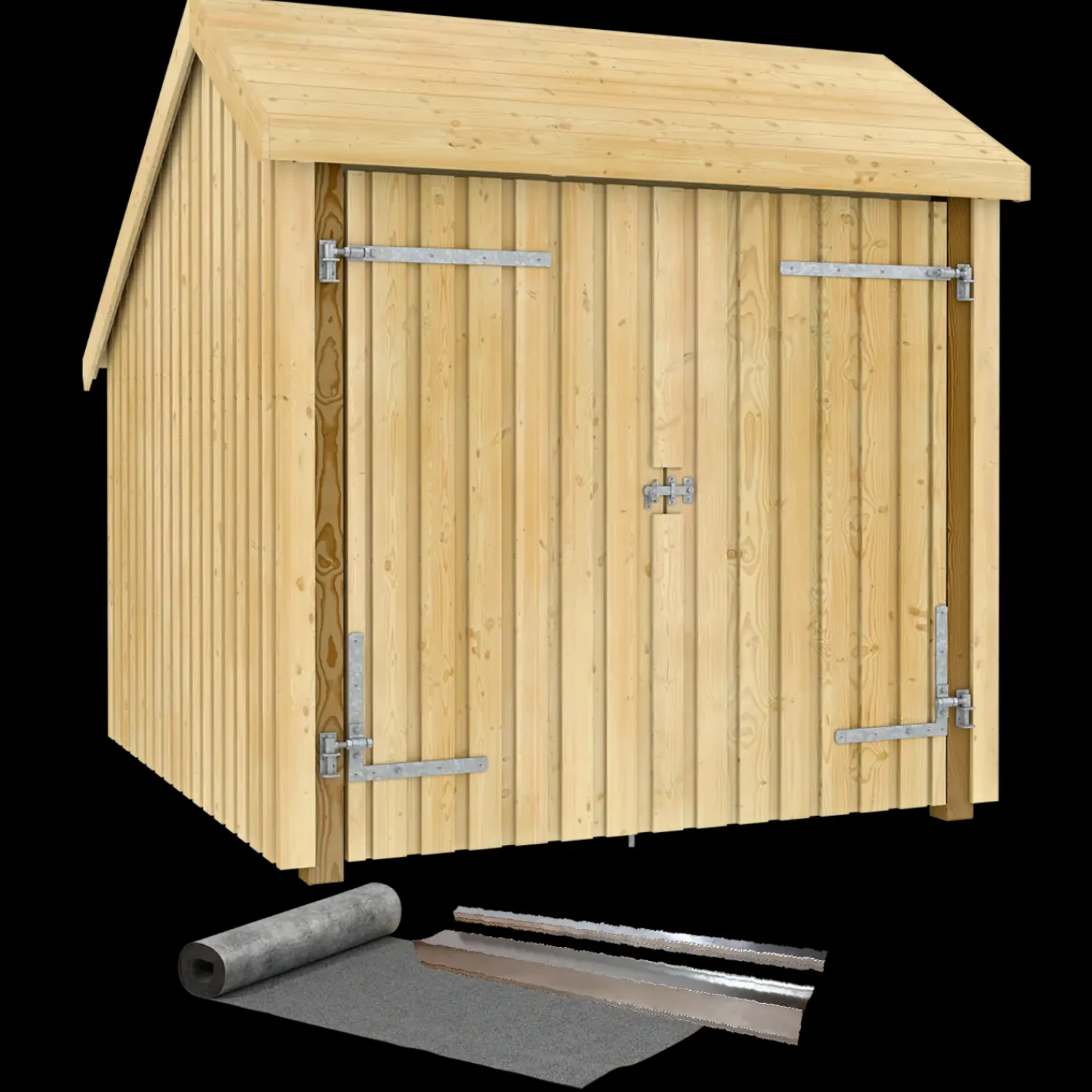 Redskabsskure I Træ^Plus cykelskur 5,7 m² 1 modul med dobbeltdør