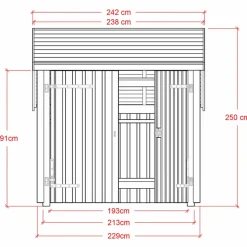 Redskabsskure I Træ^Plus cykelskur 5,7 m² 1 modul med dobbeltdør