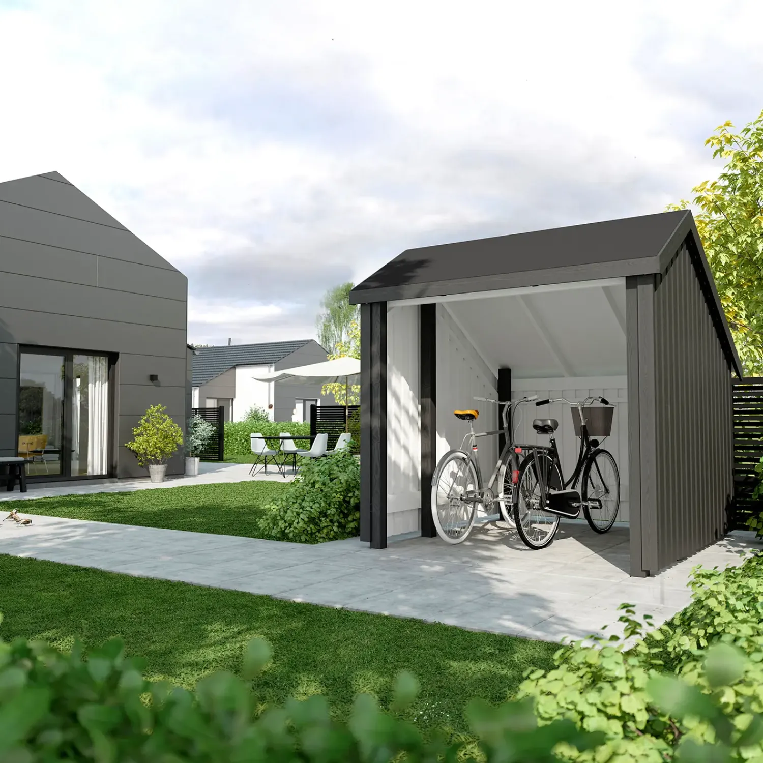 Discount Plus cykelskur 5,7 m² 1 modul med åben front