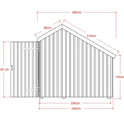 Discount Plus cykelskur 5,7 m² 1 modul med åben front