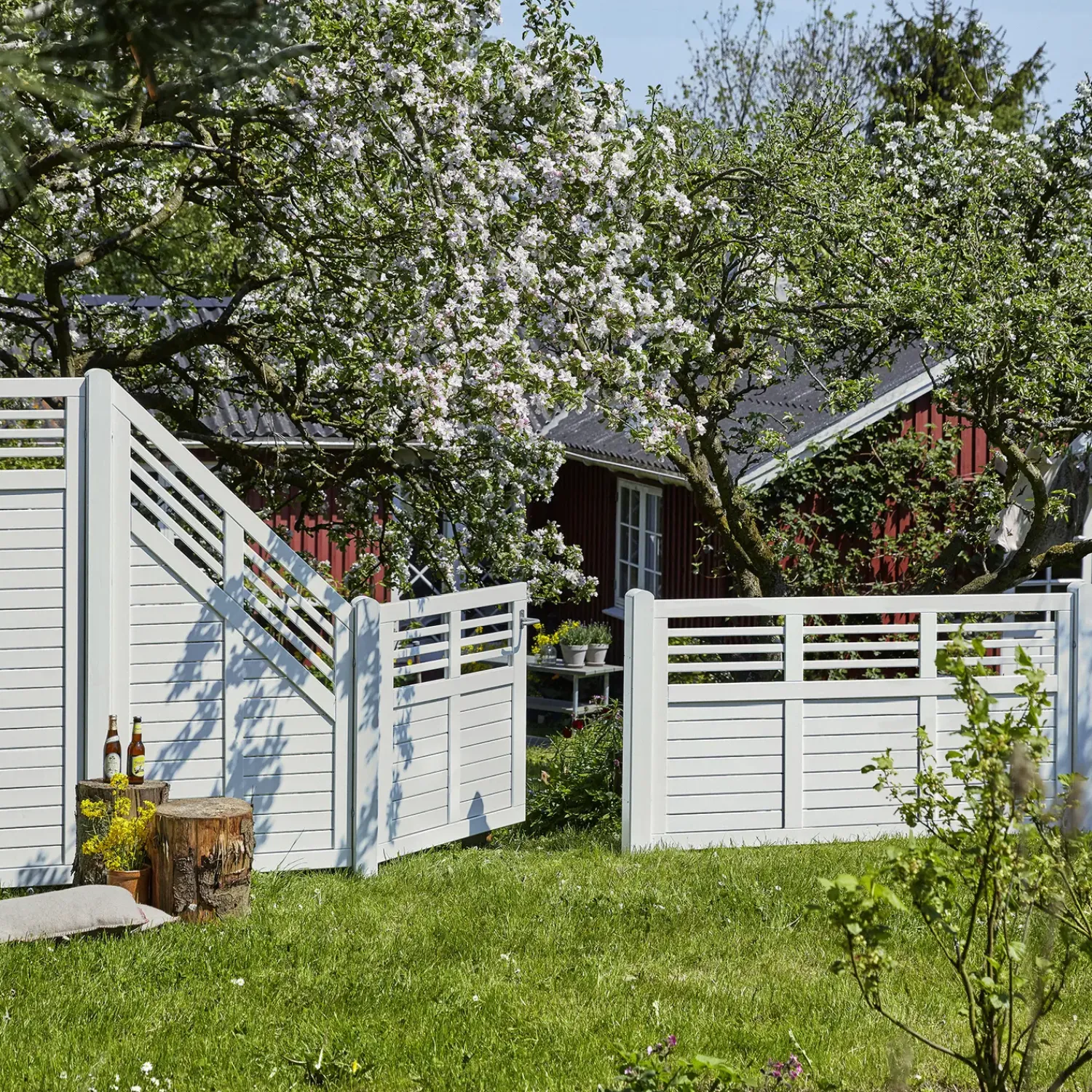 Plus Lamelhegn^Decora hegn 180x95 cm hvid