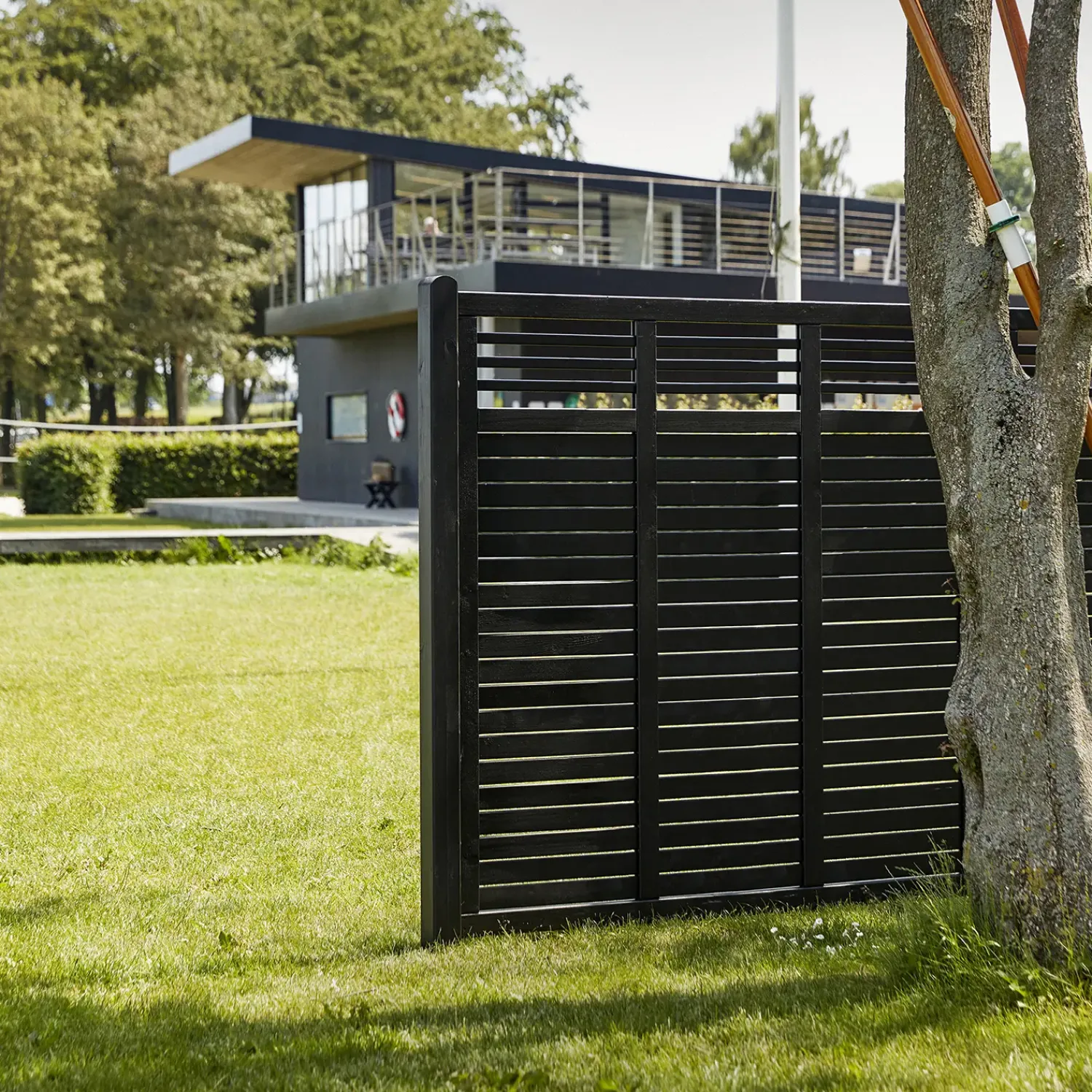 Plus Lamelhegn^Decora skråelement 90x180/95 cm sort