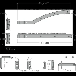 New Plus elementbeslag 3x7 cm 4 stk varmgalvaniseret