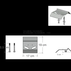 New Plus elementbeslag 3x7 cm 4 stk varmgalvaniseret
