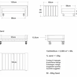 Plus Plantekasser^Fun bænk og multikasse m/hjul 120 cm