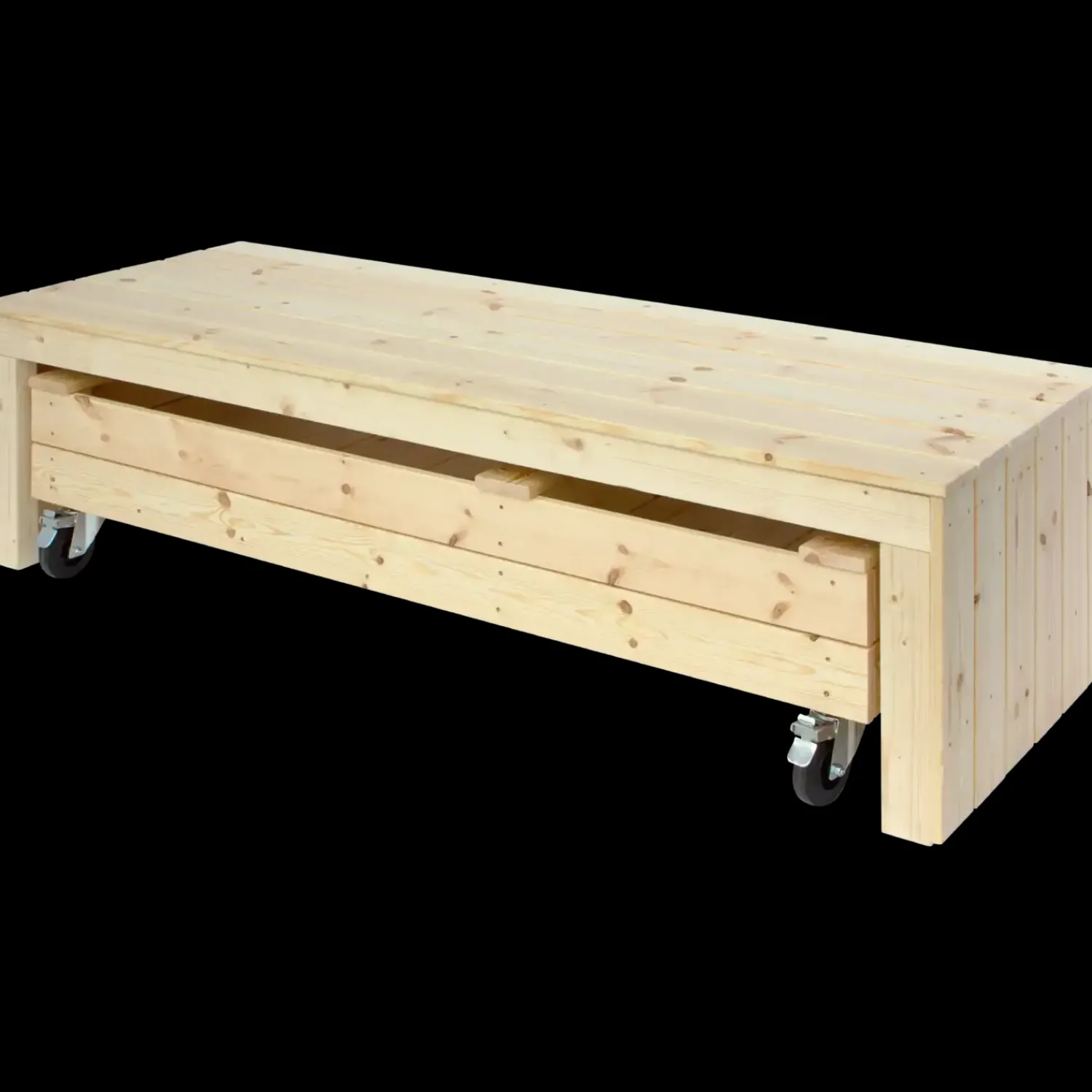 New Plus Fun sandkasse m/hjul og bænk 180 cm