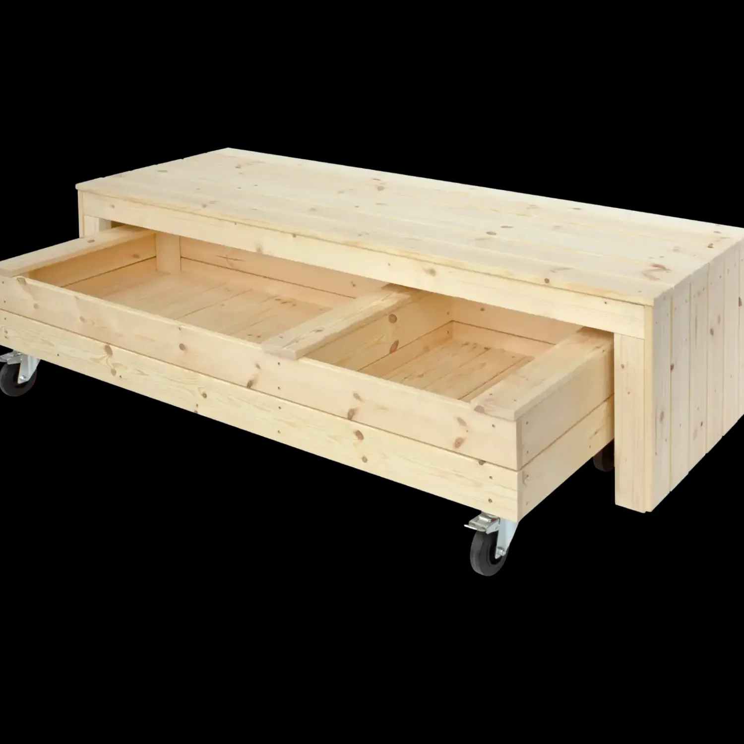 New Plus Fun sandkasse m/hjul og bænk 180 cm