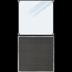 Plus Komposithegn^Futura komposithegn m/frosted glas 90x180 cm skifergrå