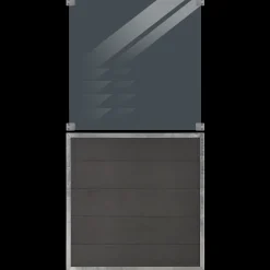 Online Plus Futura komposithegn m/klart glas 180x180 cm skiferfrå