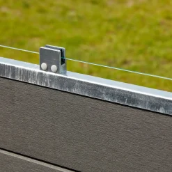 Online Plus Futura komposithegn m/klart glas 180x180 cm skiferfrå