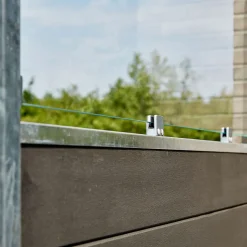 Online Plus Futura komposithegn m/klart glas 180x180 cm skiferfrå