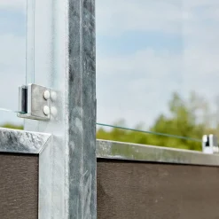 Online Plus Futura komposithegn m/klart glas 180x180 cm skiferfrå