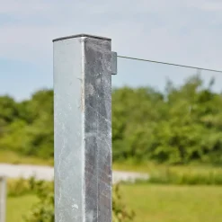 Online Plus Futura komposithegn m/klart glas 180x180 cm skiferfrå