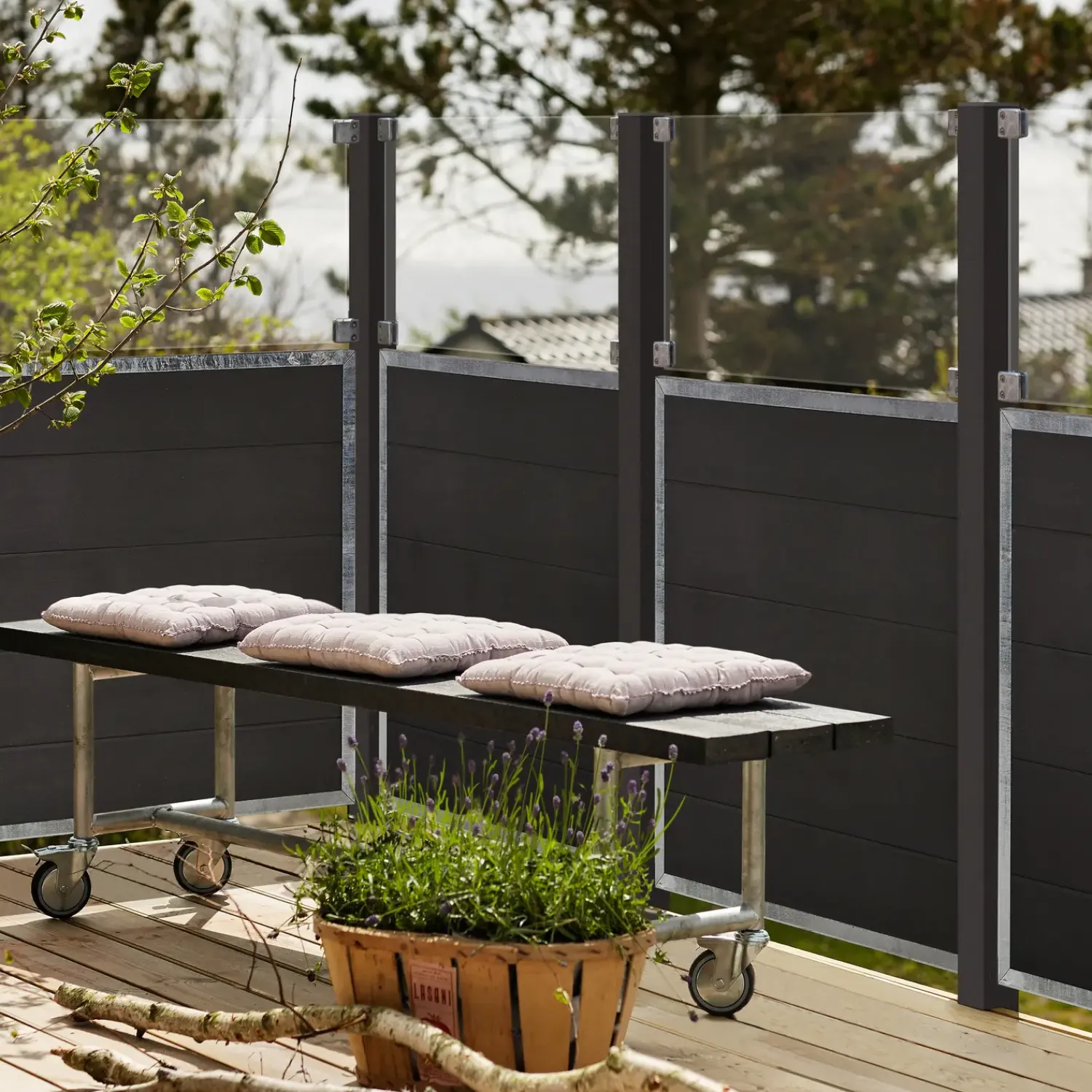 Plus Komposithegn^Futura komposithegn 180x91 cm skifergrå