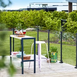 Plus Stål- Og Glashegn^glashegn t/rund stolpe 90x91 cm klart