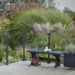 Plus Stål- Og Glashegn^glashegn t/rund stolpe 90x91 cm klart