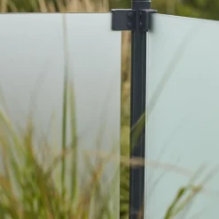 Outlet Plus glashegn t/rund stolpe 90x91 cm frosted