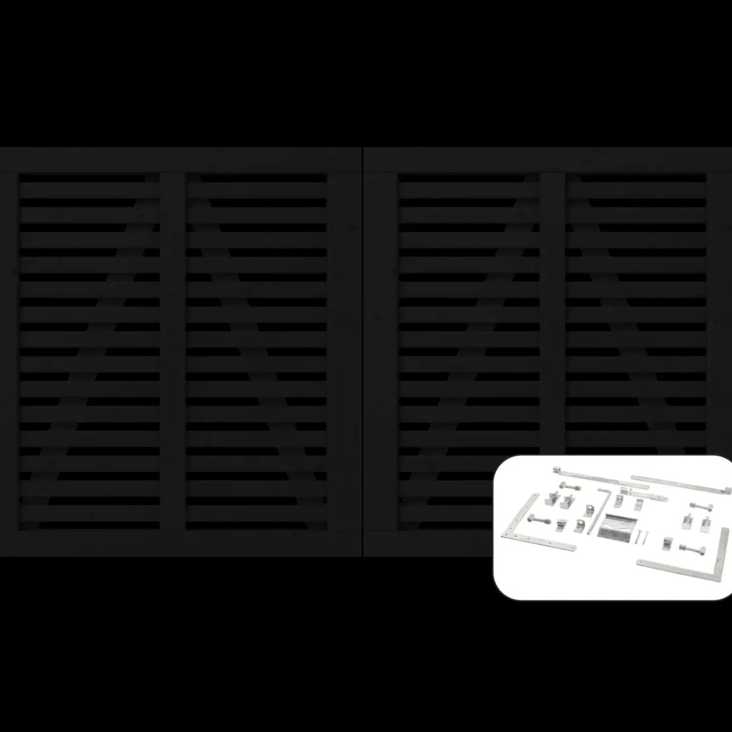Outlet Plus Harmoni Dobbeltlåge inkl. beslag 200x107 cm sort