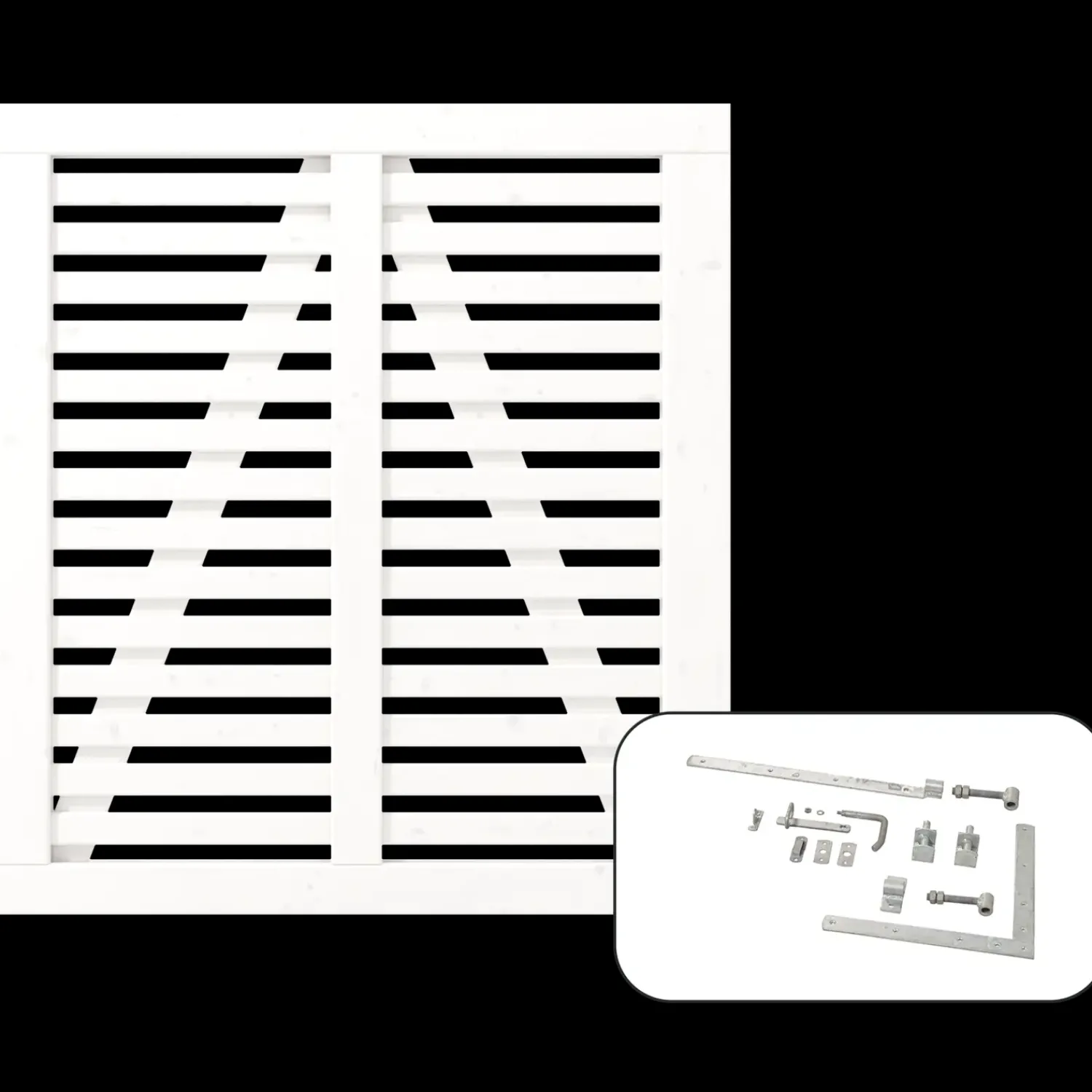 Plus Harmoni Enkeltlåge inkl. beslag 100x107 cm hvid