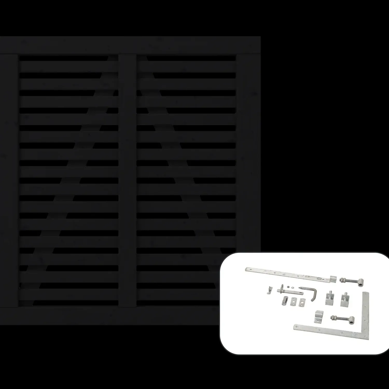 Plus Havelåger^Harmoni Enkeltlåge inkl. beslag 100x107 cm sort