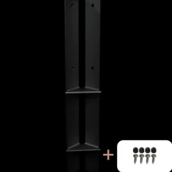 Online Plus Hjørne Stolpefod 60 cm  9x9 cm stolper  til nedstøbning  m/skruer sort