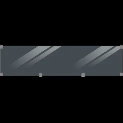 Hot Plus hærdet glaselement inkl sort glasliste 174 cm klar