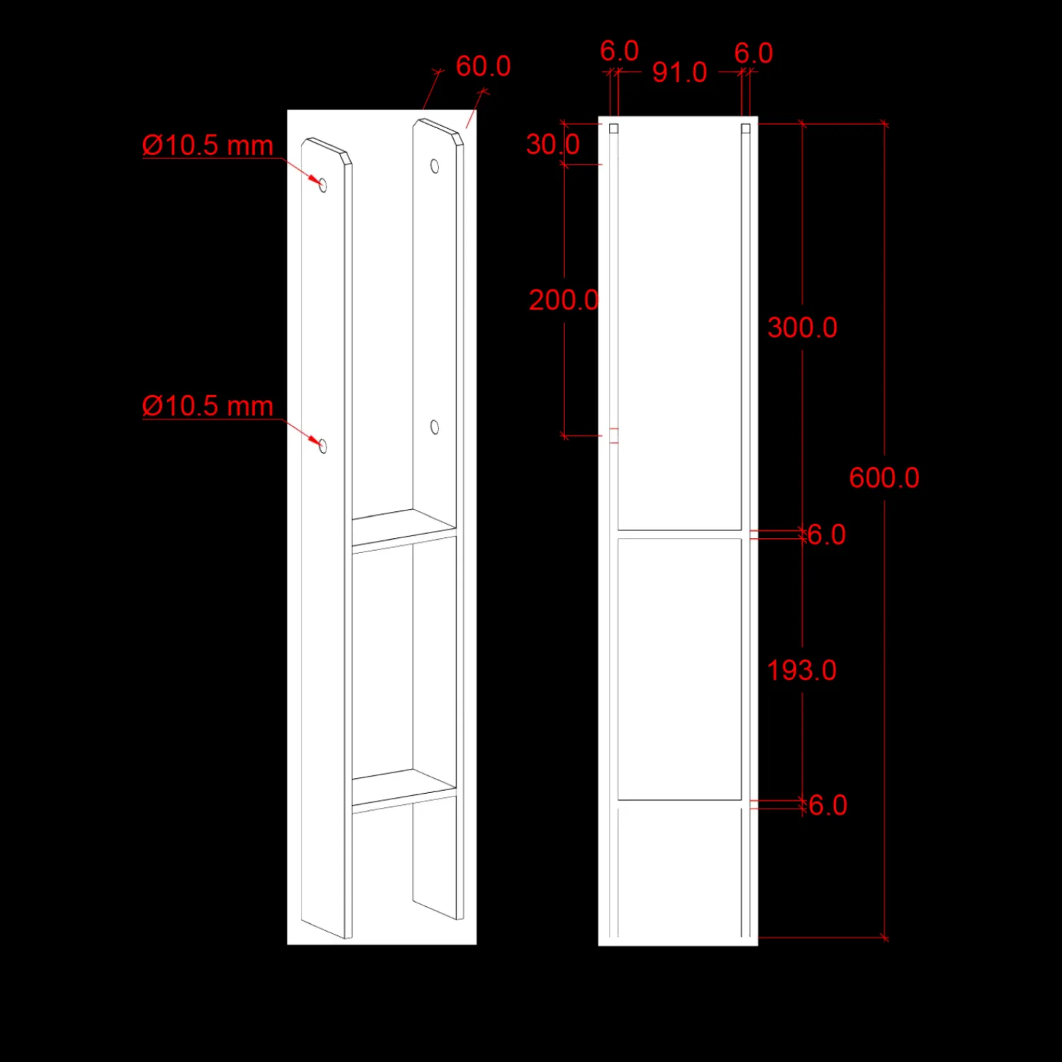 Sale Plus H-stolpefod t/nedstøbning sort