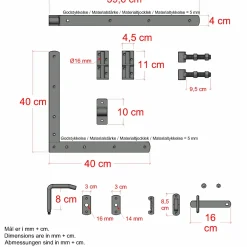 Plus Havelåger^Klink enkeltlåge inkl. beslag 100×163 cm