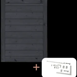 Plus Havelåger^Klink enkeltlåge inkl. beslag 100x125 cm sort