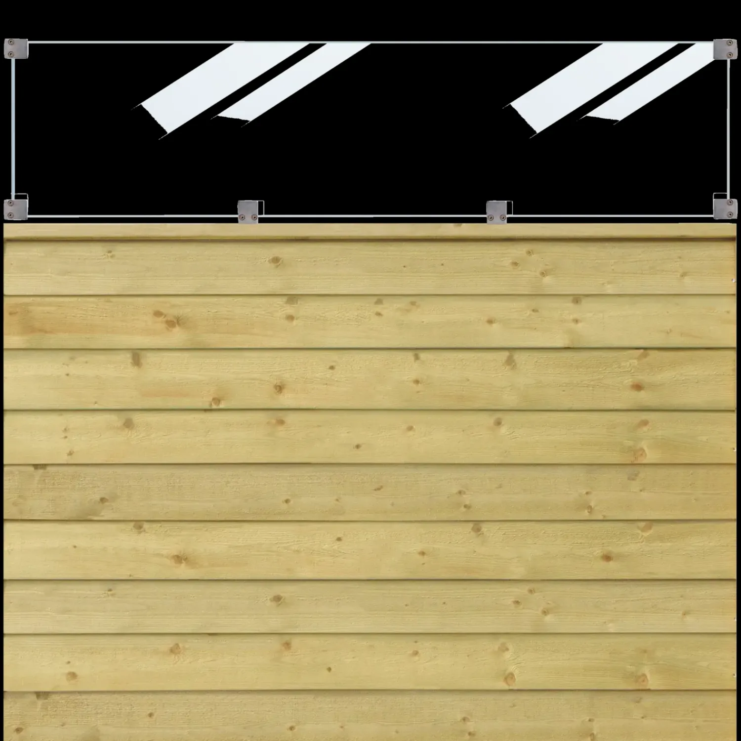 Plus Stål- Og Glashegn^Klink profilhegn m/glas 174x125 cm trykimprægneret