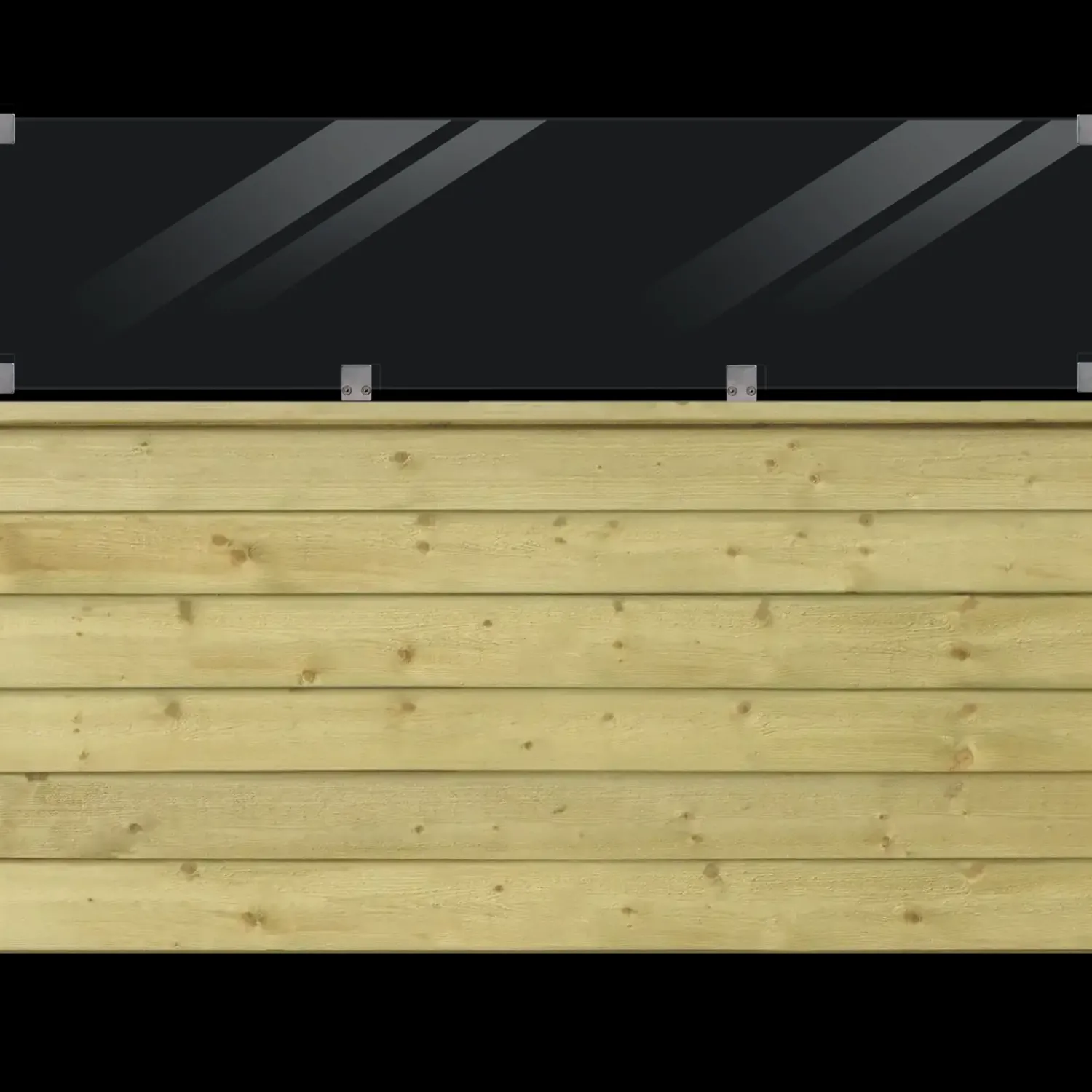 Plus Stål- Og Glashegn^Klink Profilhegn m/glas 174×125 cm PEFC